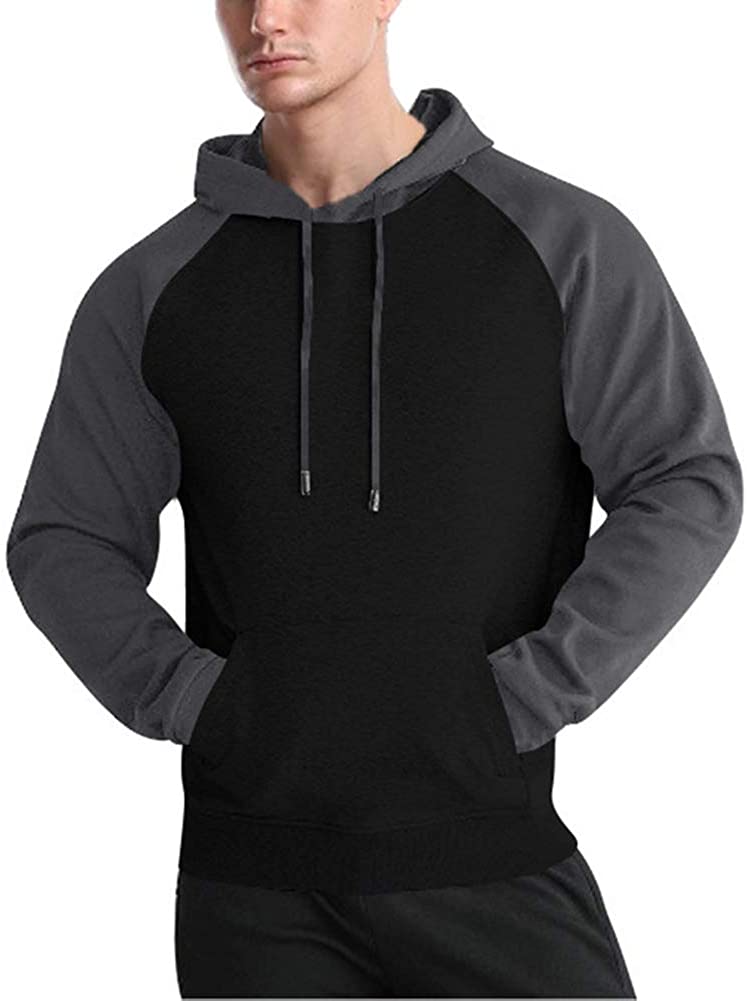 Thwei Mens Athletic Hoodies Sport Sweatshirt Solid Color Pul 