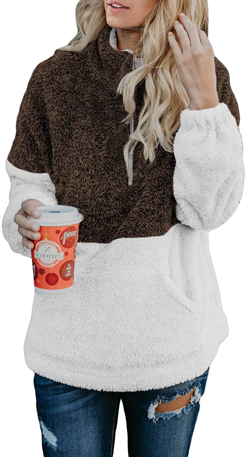 thumbnail 7  - Acelitt Women&#039;s Cozy Oversize Fluffy Fleece Sweatshirt Pullover Outwear (18 Colo