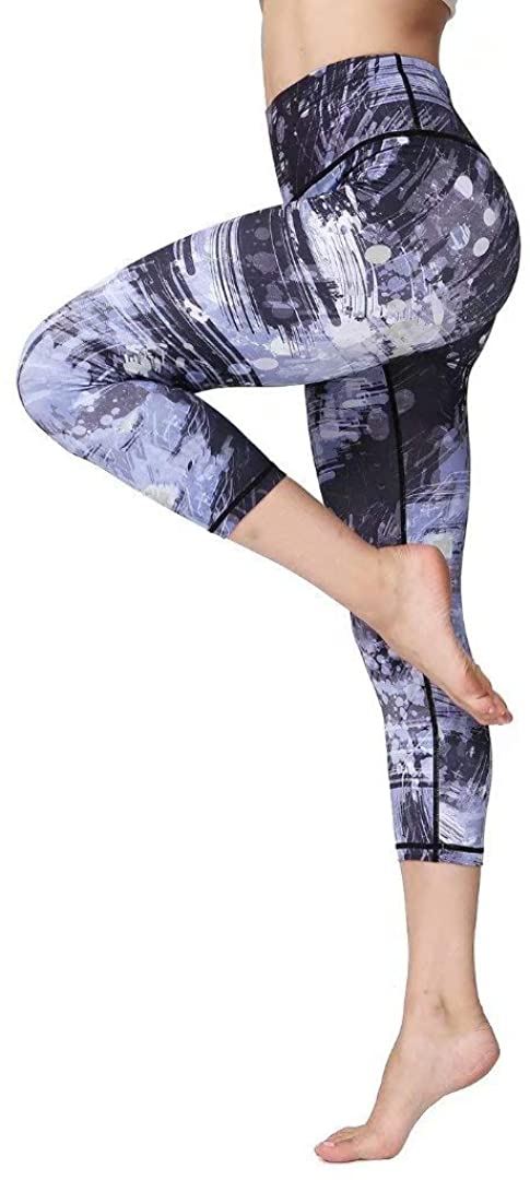 Witkey Printed Yoga Pants for Women High Waist Stirrup Yoga Leggings 4 Way Stretch 