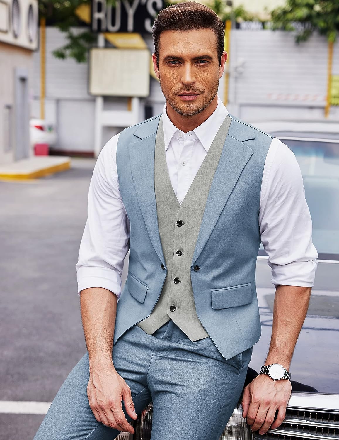 COOFANDY Men's Formal Fashion Vest Layered Waistcoat Business