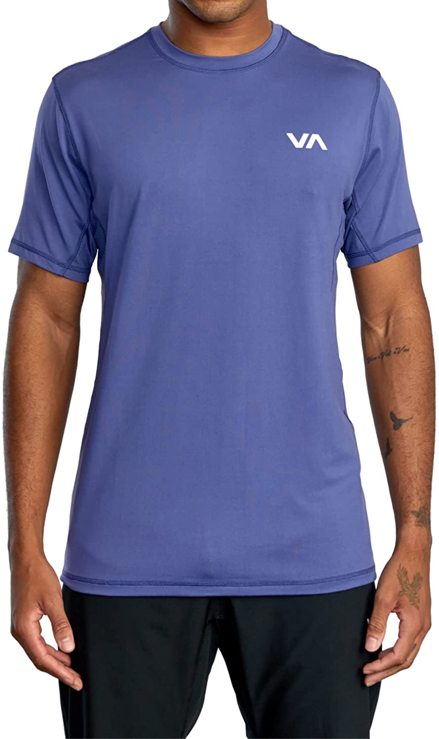 RVCA mens Sport Vent Short Sleeve Crew Neck T-shirt T Shirt, Black, Small  US