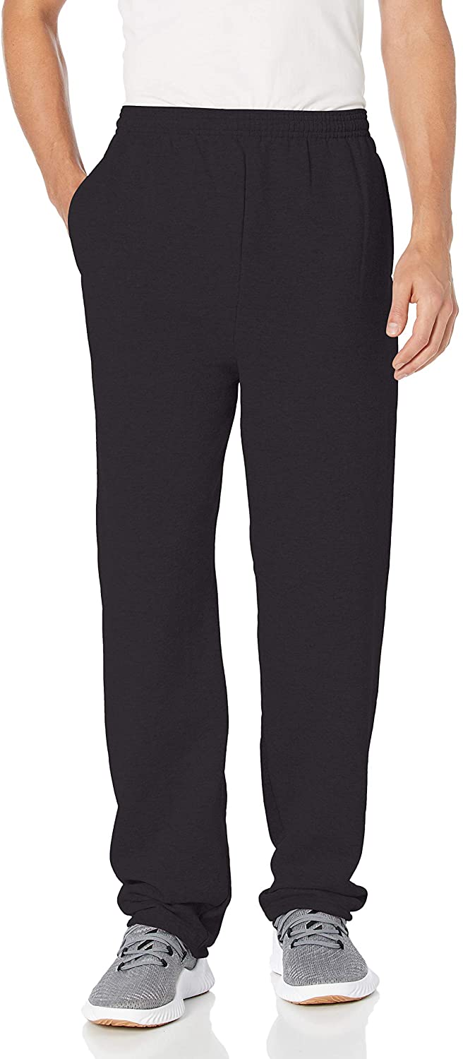Hanes Men's EcoSmart Open Leg Fleece Pant with Pockets | eBay