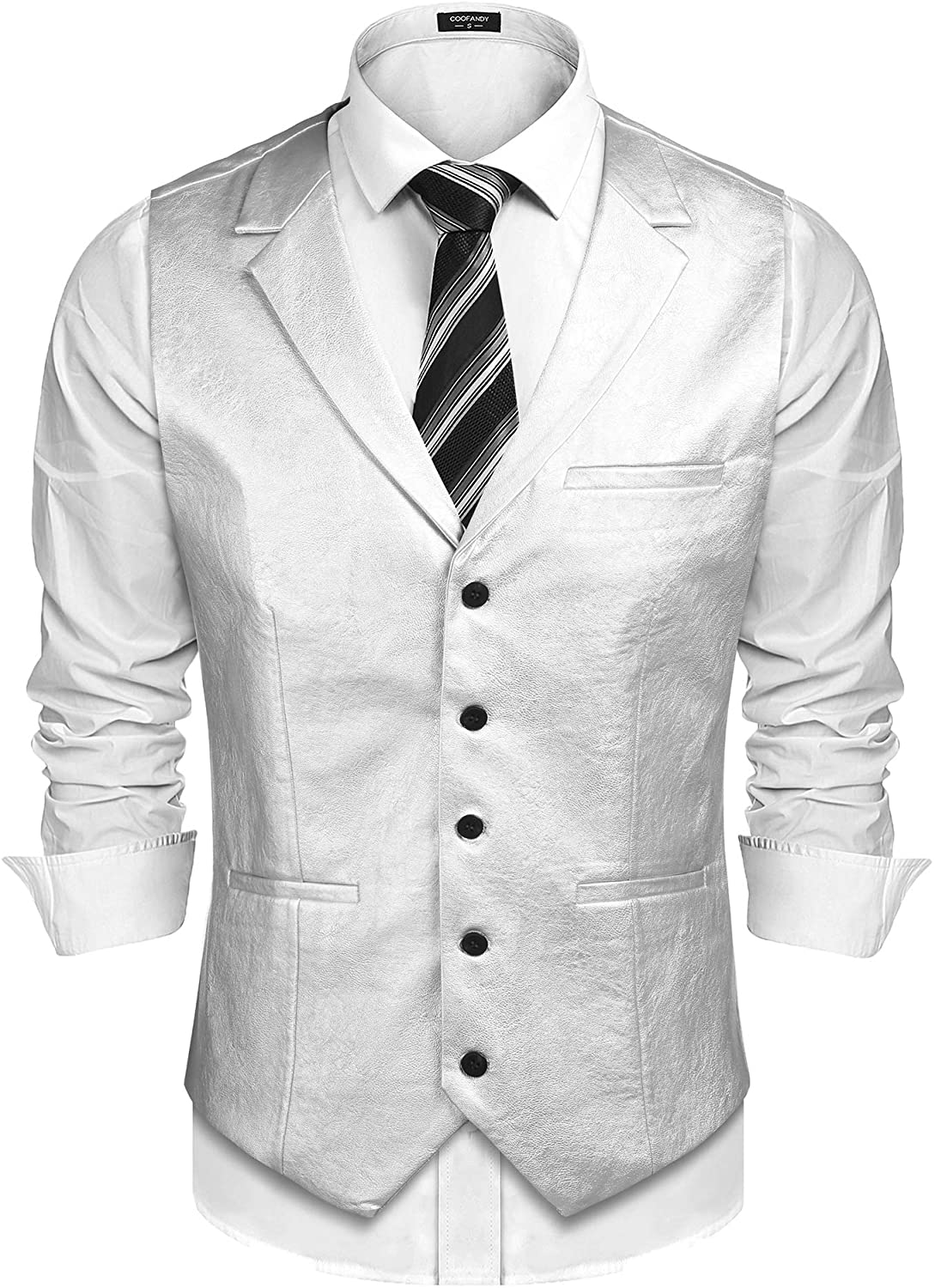 COOFANDY Mens Leather Vest Casual Western Vest Jacket Lightweight V-Neck  Suit Vest Waistcoat : : Clothing, Shoes & Accessories