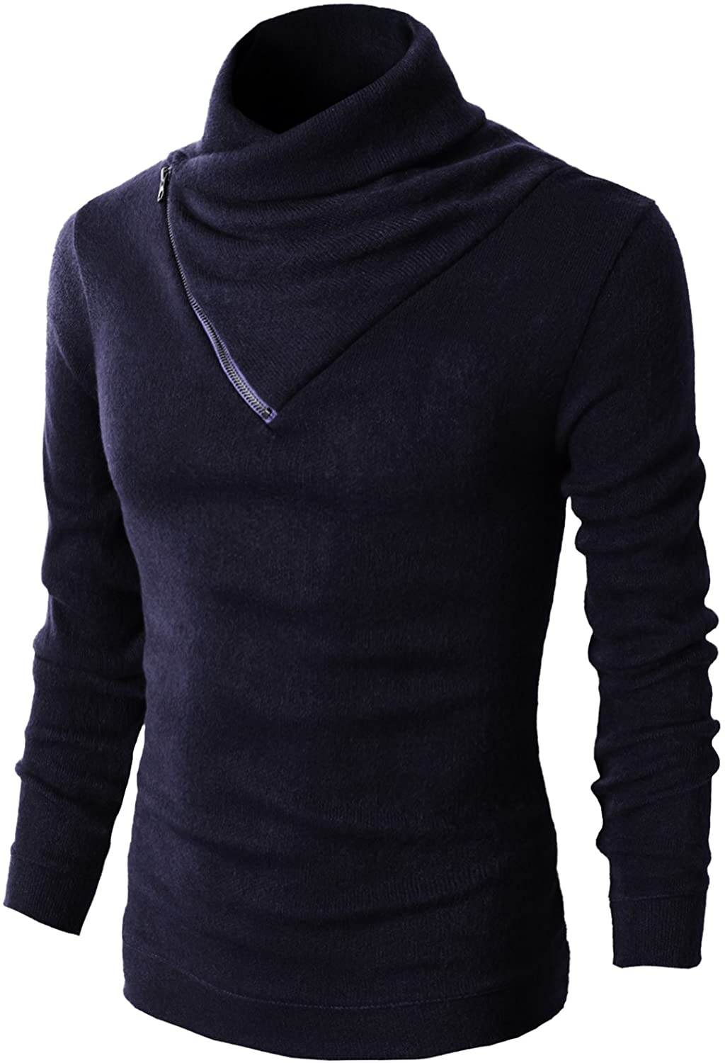 H2H Mens Casual Slim Fit Pullover Knitted Turtleneck Sweaters Long ...