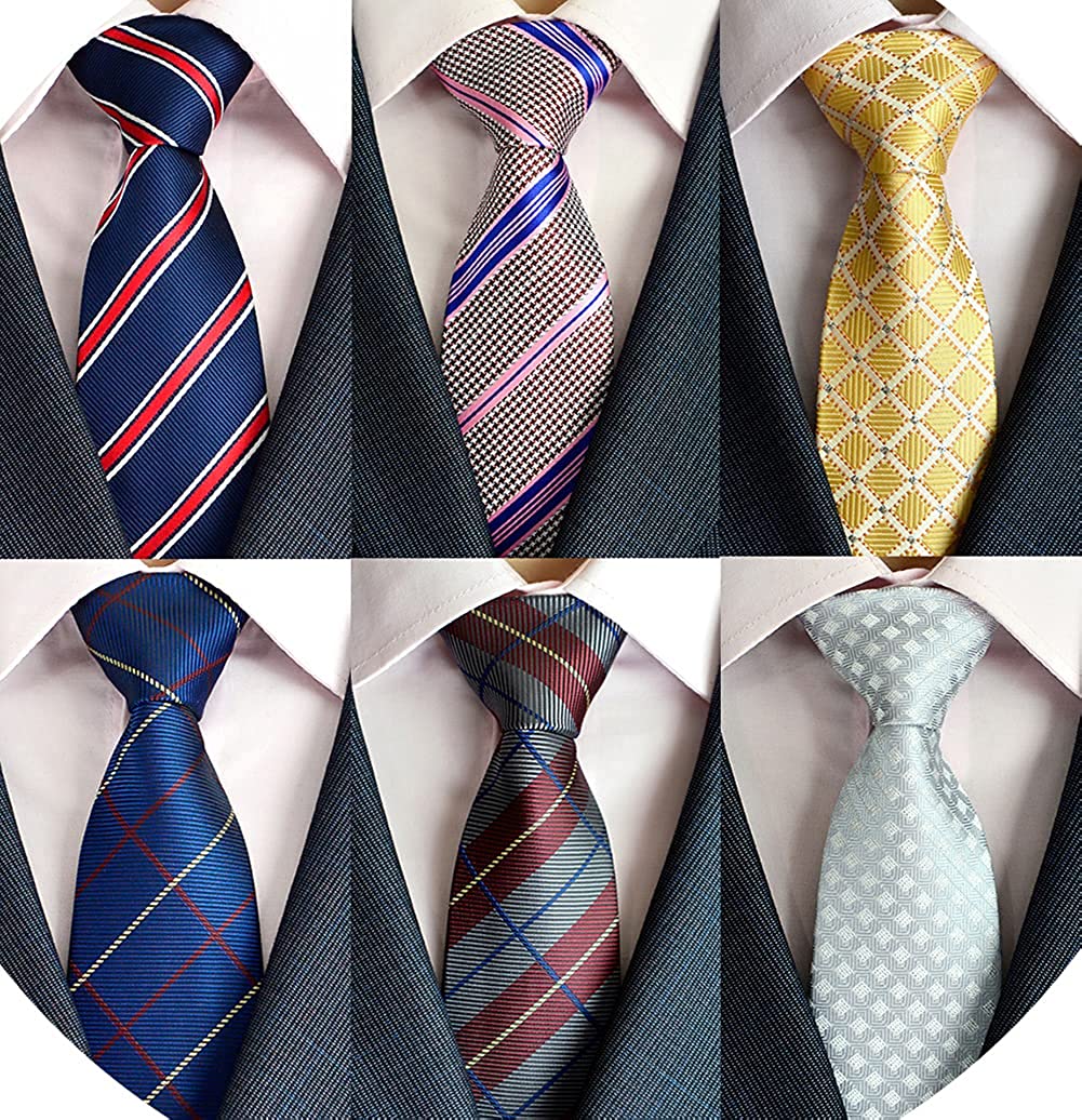 6PCS/Lot Men's Striped Jacquard Woven Formal Necktie Wedding Business Neck Tie 