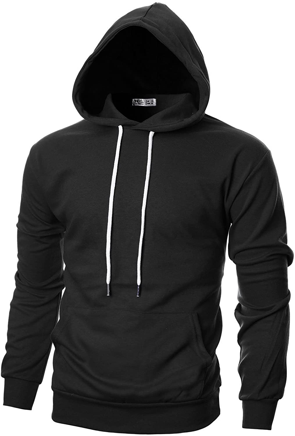 OHOO Mens Slim Fit Long Sleeve Lightweight Pullover Hoodie with Kanga ...