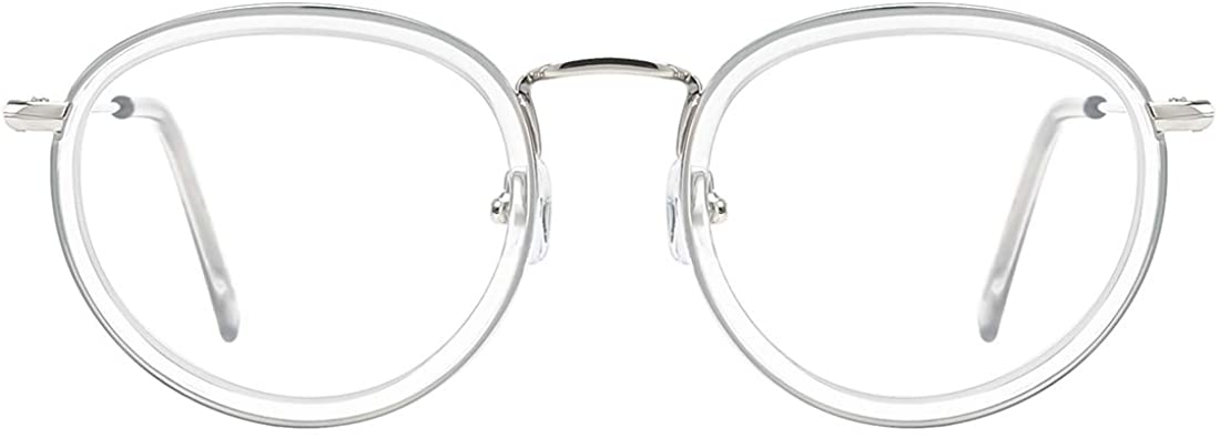 TIJN Unisex Vintage Metal Frame Design Glasses with Blue Light Filter Lenses Non-Prescription Eyeglasses 