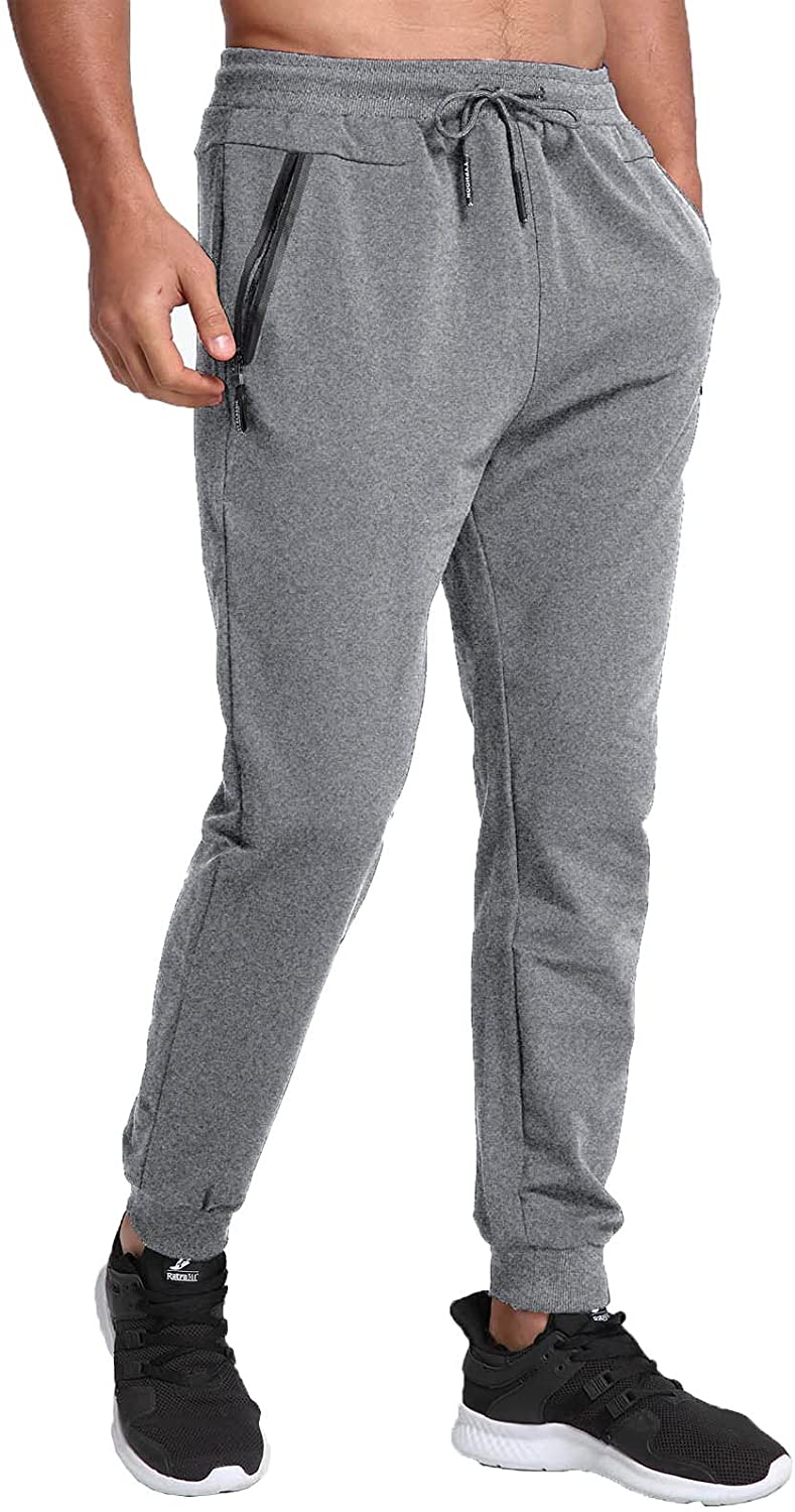 JustDay Mens Joggers Slim Sweatpants Lightweight Track Pants with Zipper  Pockets
