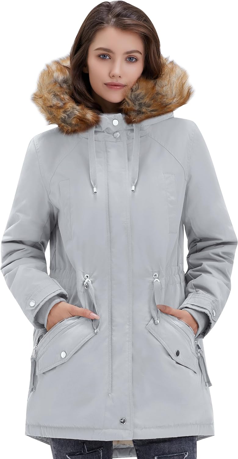 Royal Matrix Women's Winter Coats Fleece Lined Parka Jacket Hooded Long  Winter Warm Parka Coat with Pockets : : Clothing, Shoes &  Accessories