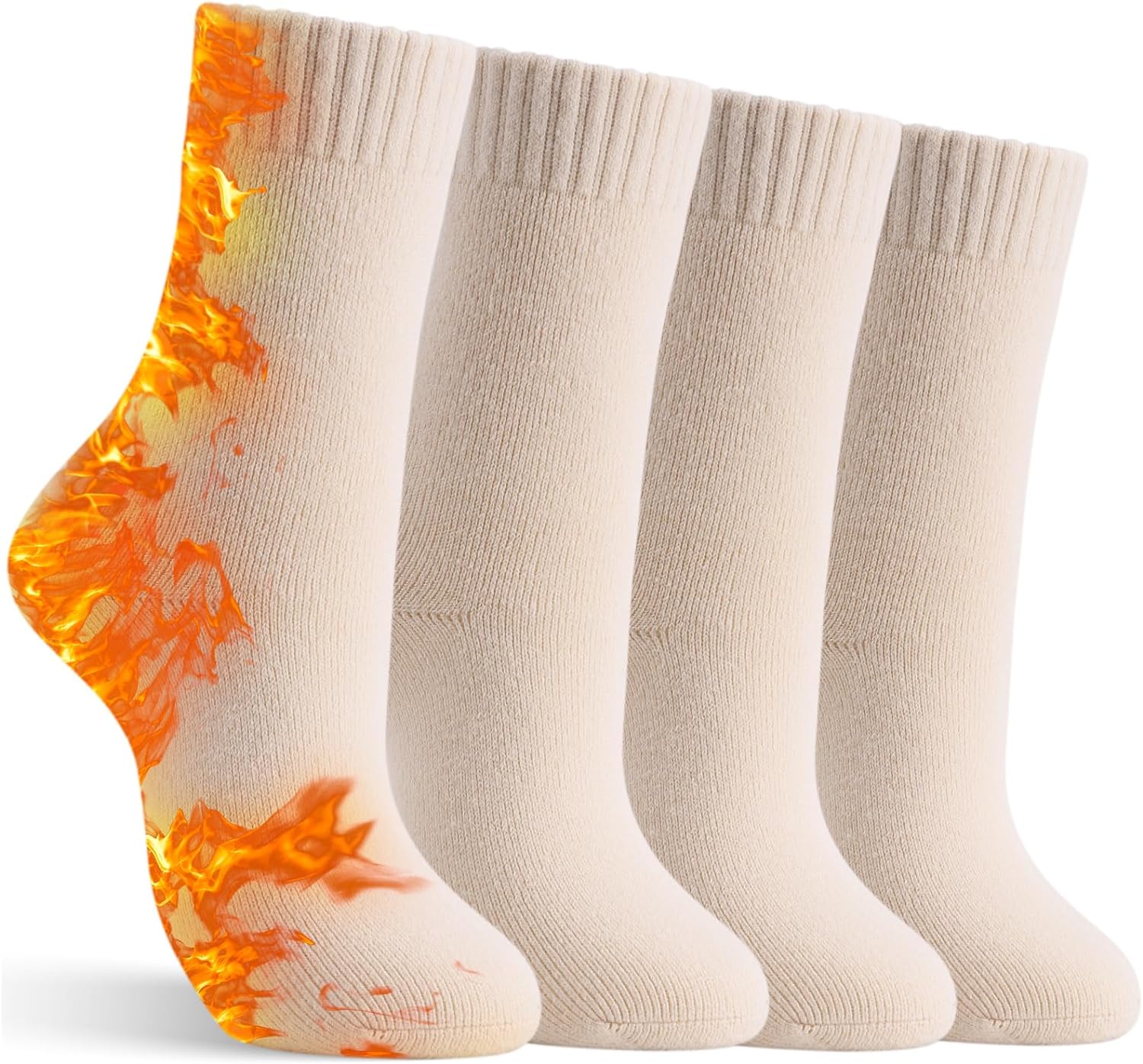 HUGSWEET 4 Pairs Thick Thermal Socks for Women Extreme Cold