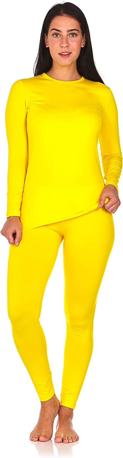  Thermajane Long Johns V Neck Thermal Underwear For Women  Fleece Lined Base Layer Pajama Set Cold Weather