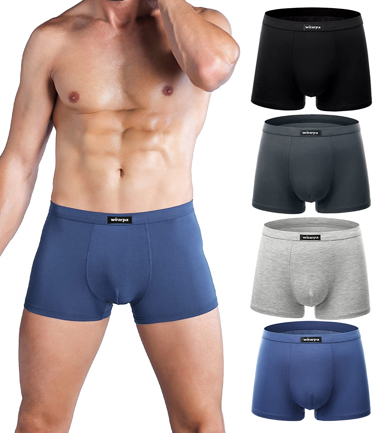 wirarpa Men's Modal Briefs Underwear Soft Microfibre Underpants No Front  Silky Touch Slips Covered Waistband Multipack