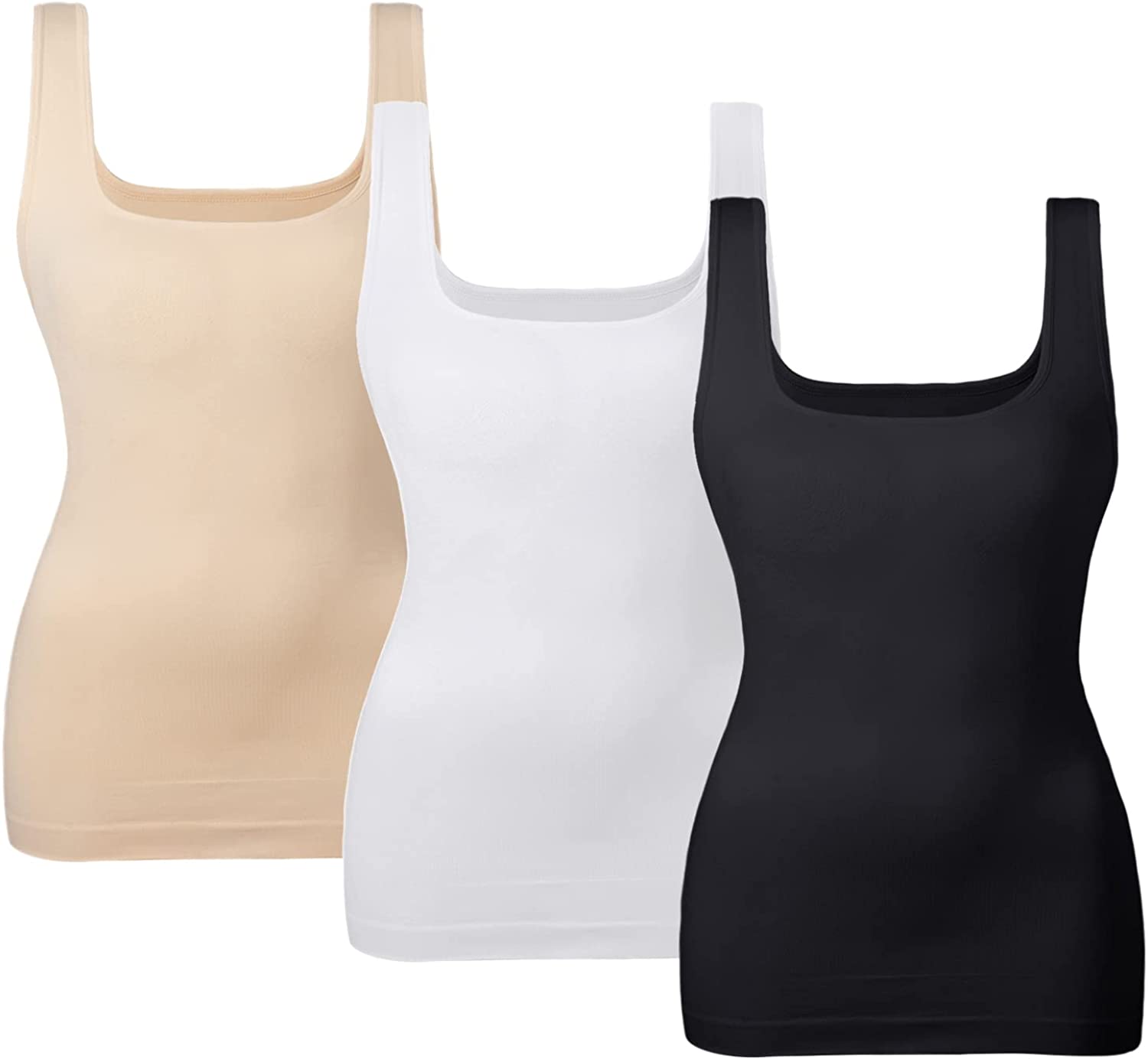 EUYZOU Women's Tummy Control Shapewear Tank Tops Seamless Square