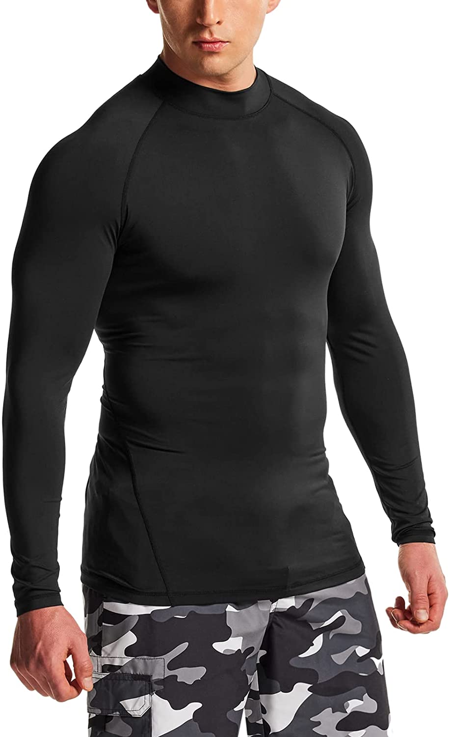 Long Sleeve Rash Guard Water Surf Swimming Shirts UV/SPF Quick Dry Swim Shirt TSLA Men's UPF 50 