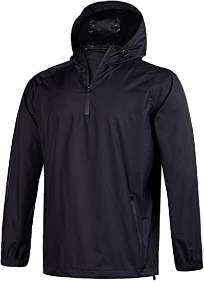 SWISSWELL Waterproof Windbreaker Rain Jacket Mens Lightweight Hooded  Raincoat