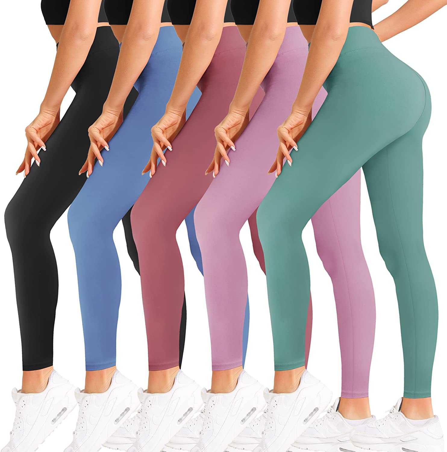 Natural Feelings High Waisted Leggings for Women Pack Ultra Soft Stretch  Opaque Slim Yoga Pants : Clothing, Shoes & Jewelry 