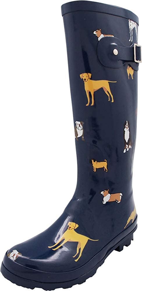 Glossy & Matte Waterp. 14 Solids and Prints Norty Womens Hurricane Wellie 