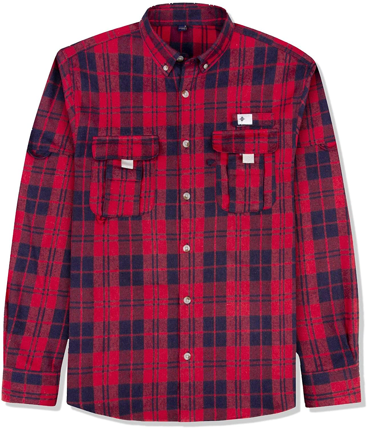 J.Ver Men's Flannel Plaid Shirts Long Sleeve Regular Fit Button Down Casual