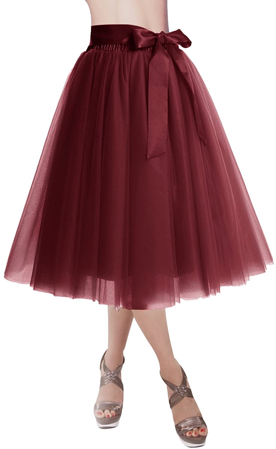 Womens burgundy hotsell tulle skirt