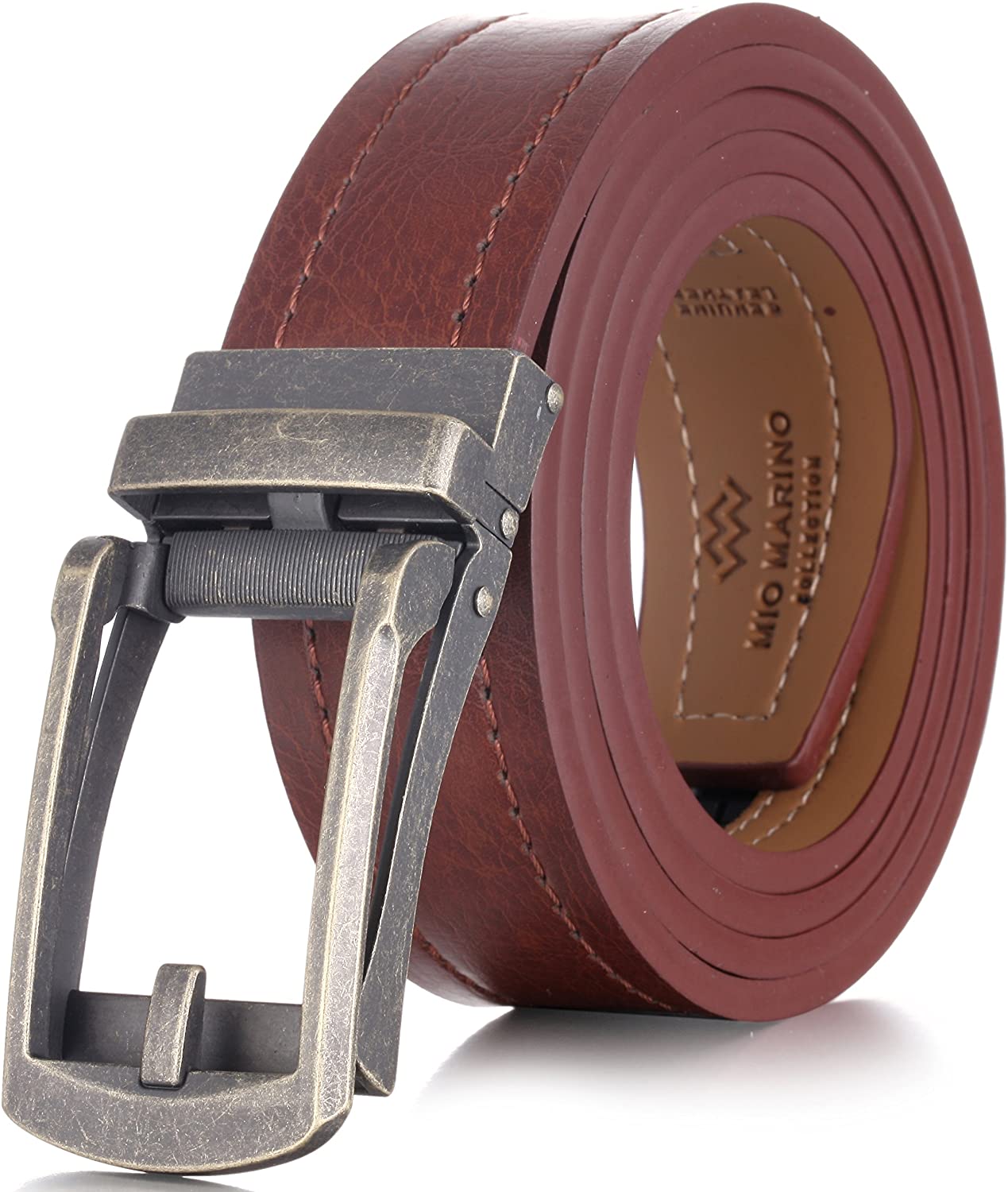 Marino Avenue Genuine Leather belt for Men 1.3/8" Wide Casual Ratchet Belt 