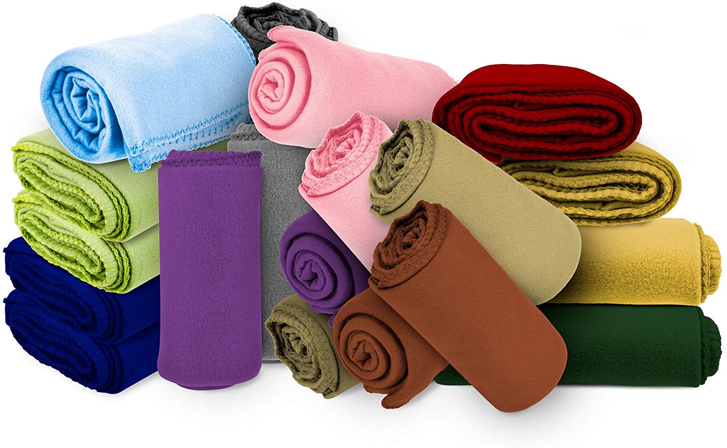 Tectron Int 24 Fleece Blankets 50 x 60 Inch Assorted Colors