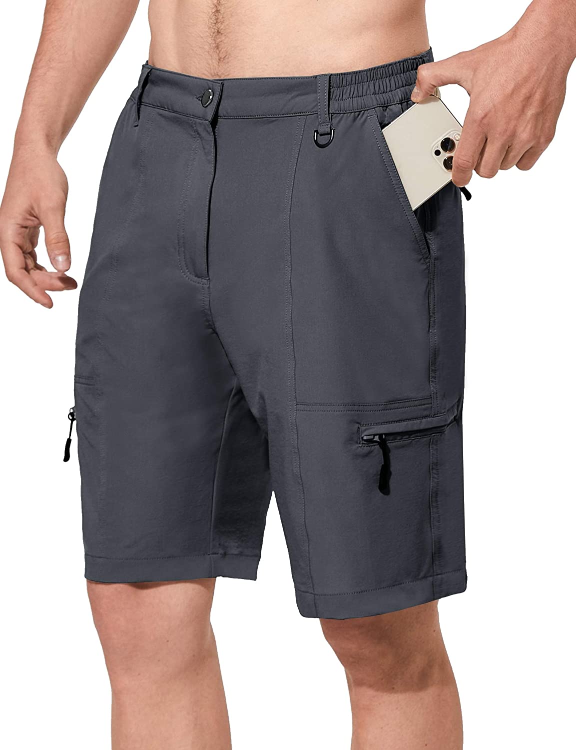 Lightweight Camping Water Resistant Shorts with Zipper Pockets SPECIALMAGIC Men's Hiking Cargo Shorts Quick Dry UPF 50