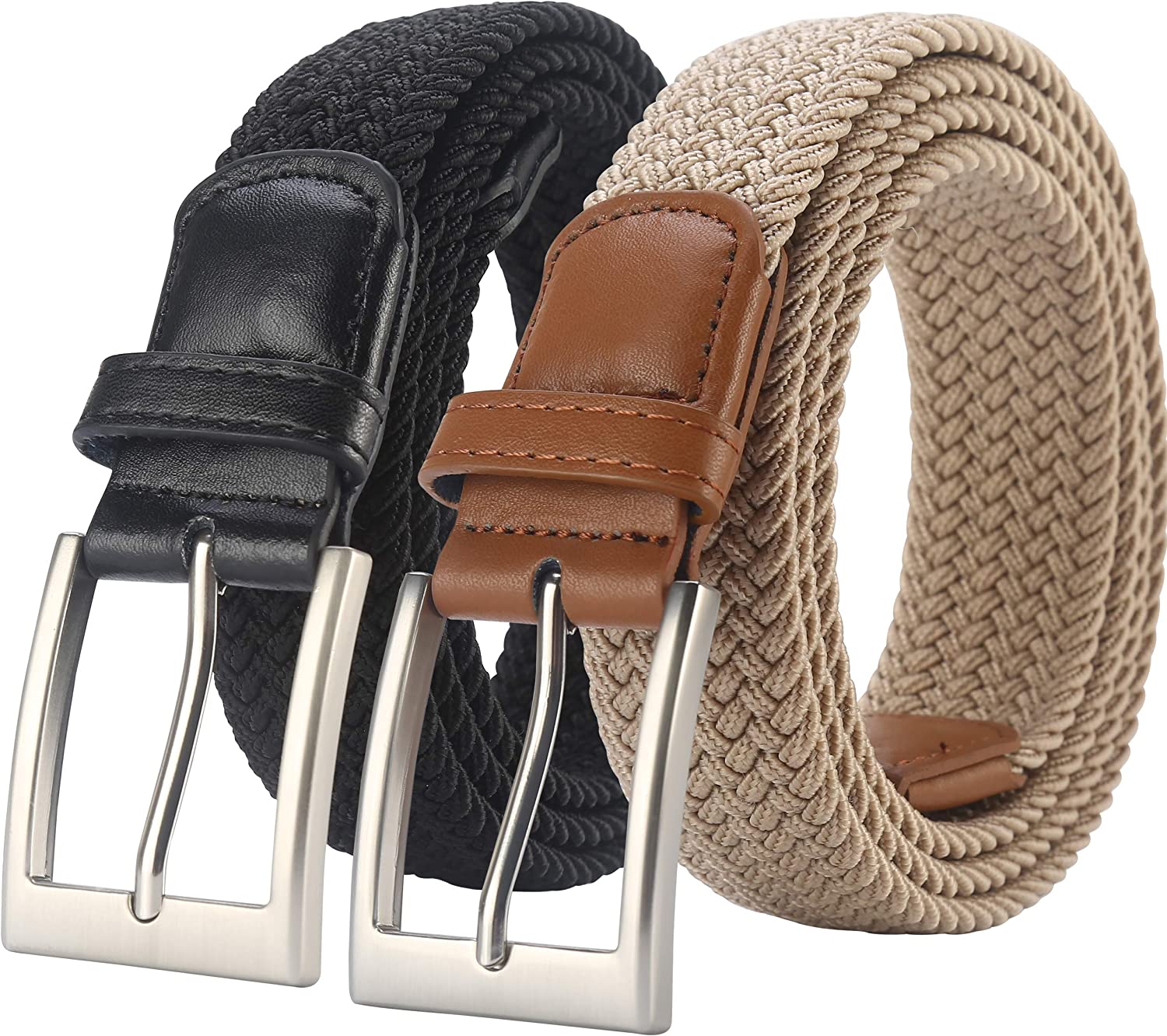 Braided Stretch Belt for Men Elastic Woven Belt Men Fabric Golf Belt Brown  : : Clothing, Shoes & Accessories