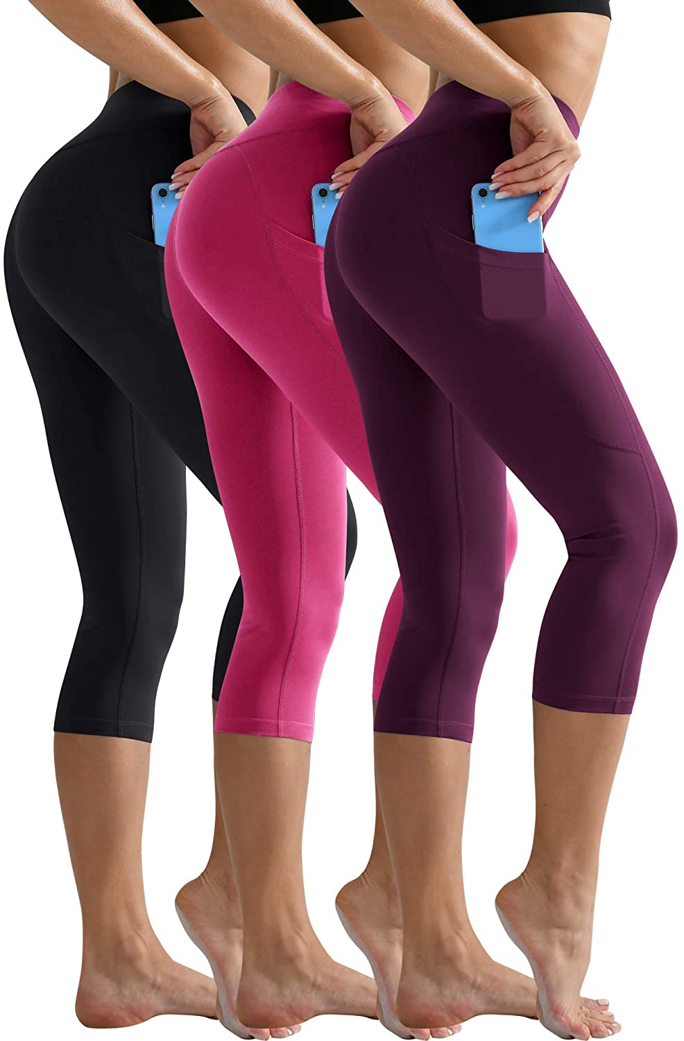 CADMUS High Waisted Workout Leggings for Women, Tummy Control Yoga Pants  with Pockets,2 or 3 Pack