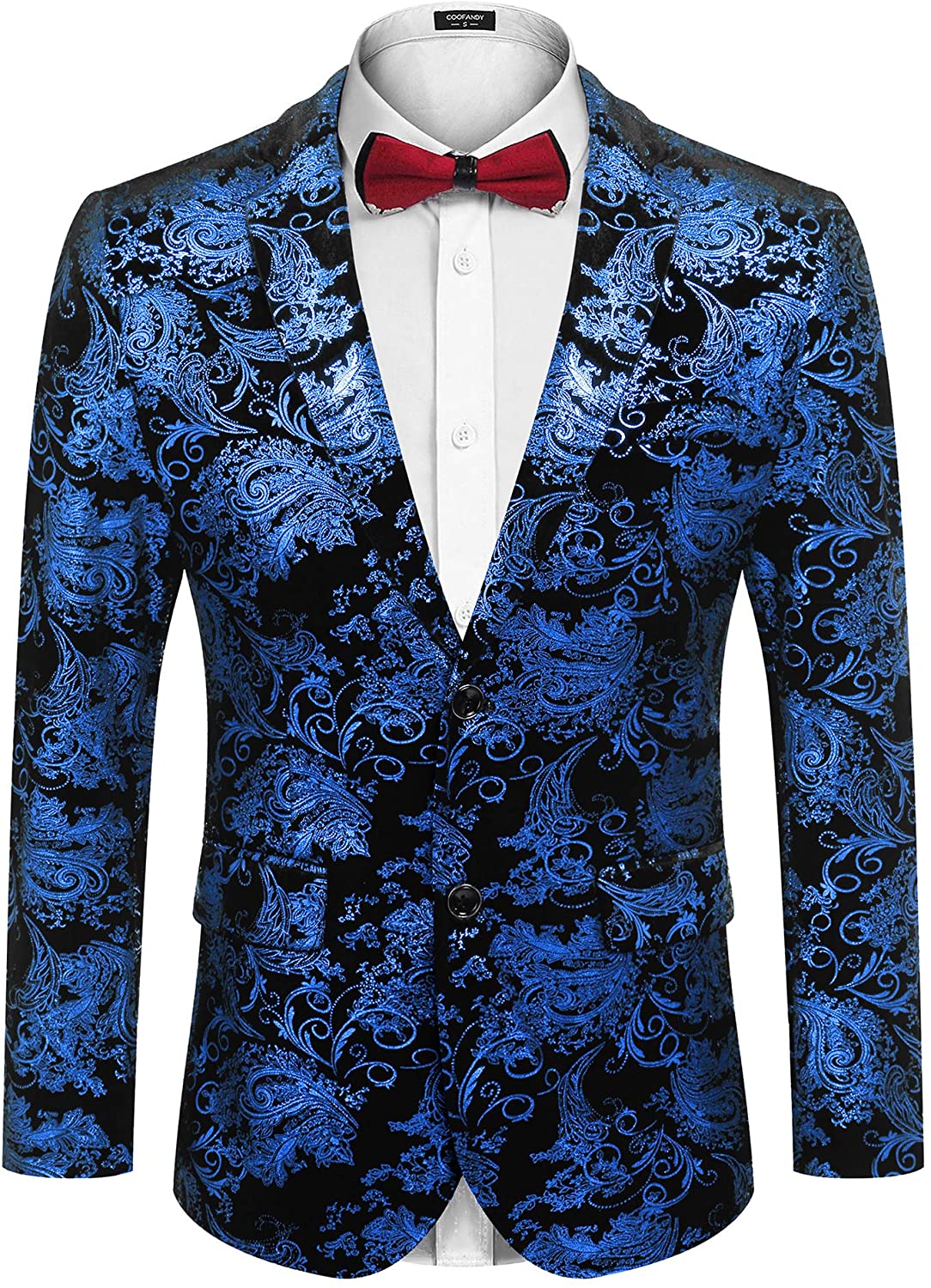 COOFANDY Mens Paisley Suit Vest Floral Jacquard Satin Classic Tuxedo Waistcoat & Tie & Square 3pcs Set Suit Vests