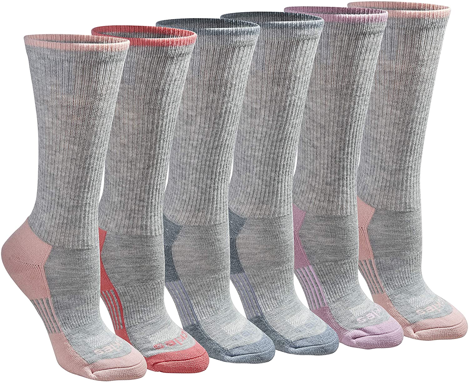 Size 6.0 axAE Grey Dickies Women's Dritech Advanced Moisture Wicking Crew Sock