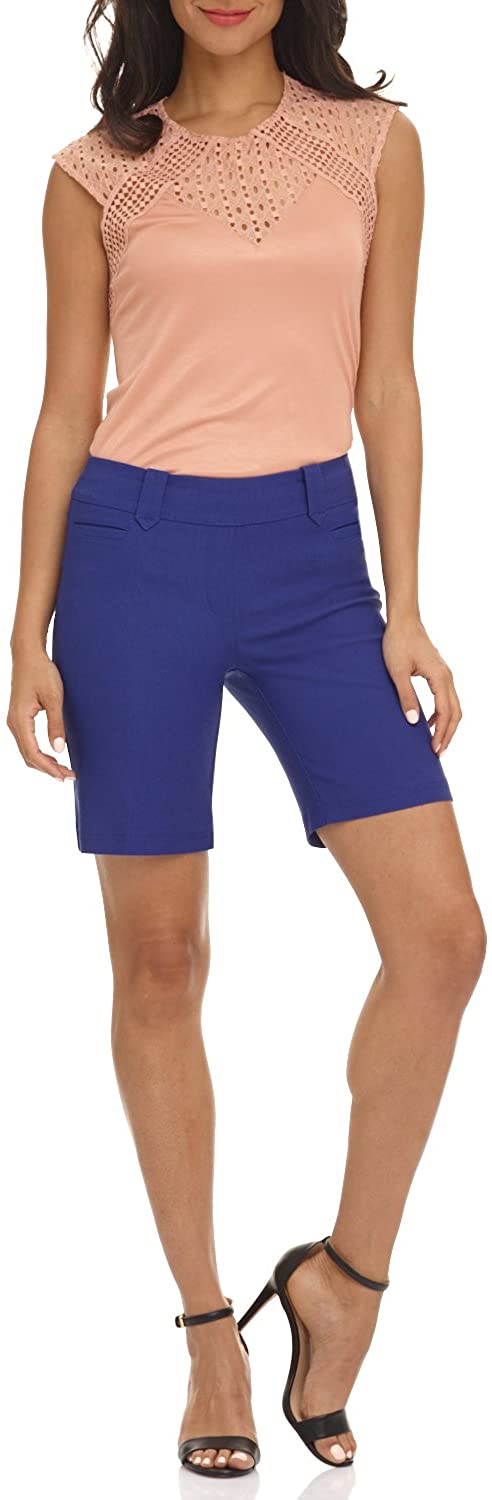 Rekucci Women's Ease into Comfort Perfection Modern Office Short (4, Aqua)