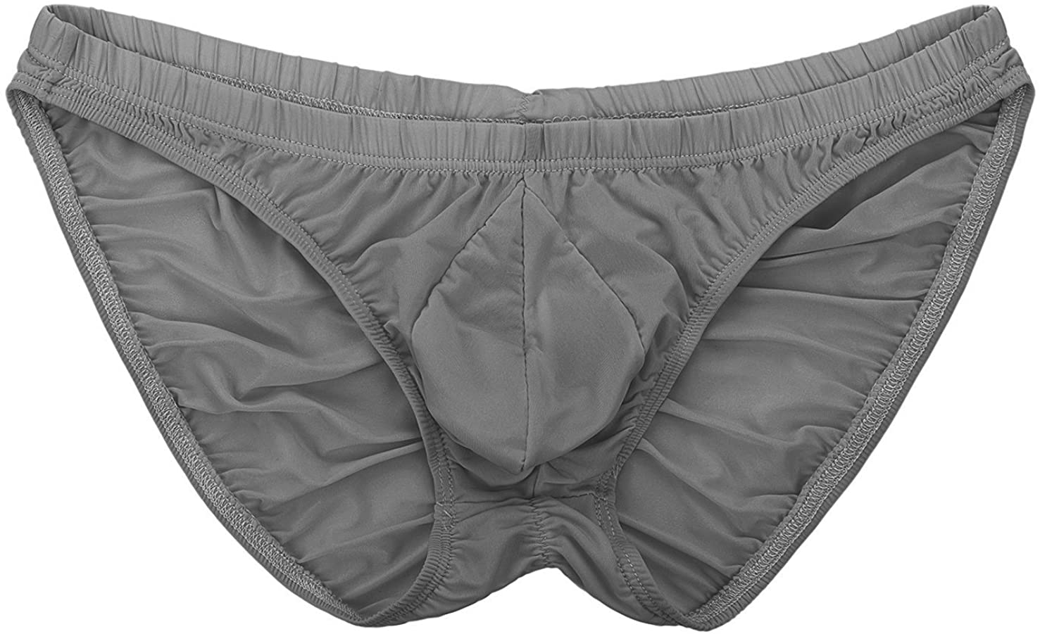 Summer Code Men's Sexy Bikini Brief Elastic Silky Ruched Back Underwear  Swimwear