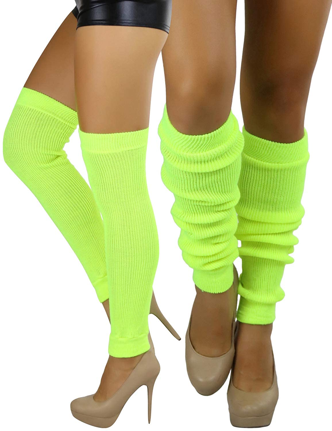 ToBeInStyle Womens Long Over The Knee Leg Warmers Bright Thigh High 