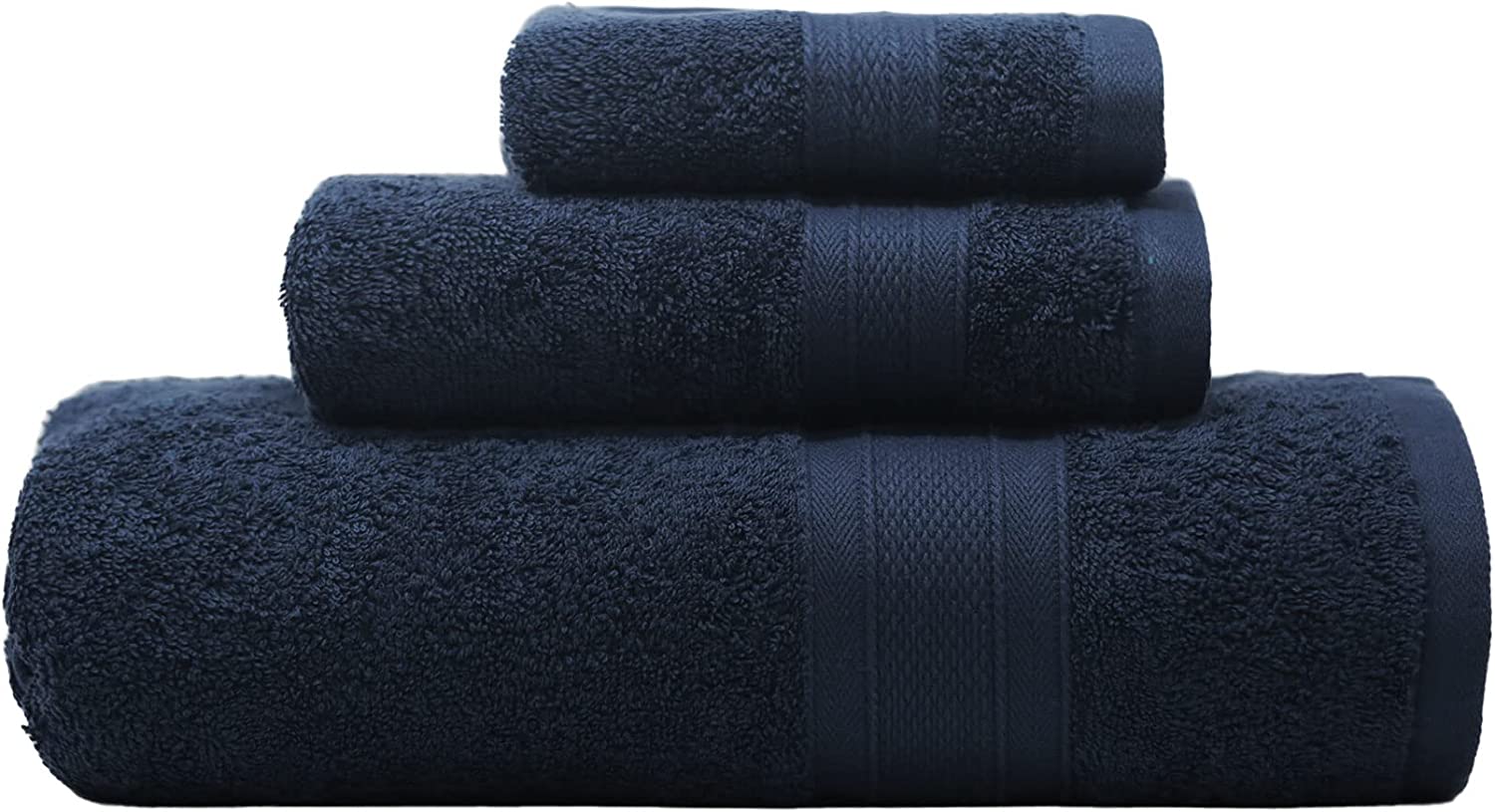 Trident Soft N Plush 6 Piece Cotton Bath Towel Set, Charcoal Gray