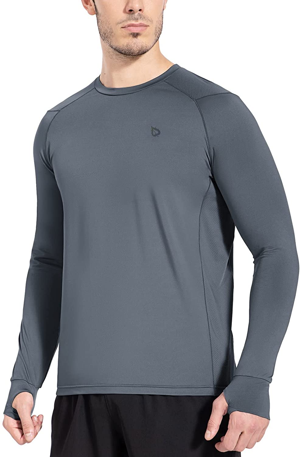 mens long sleeve running shirts with thumb holes