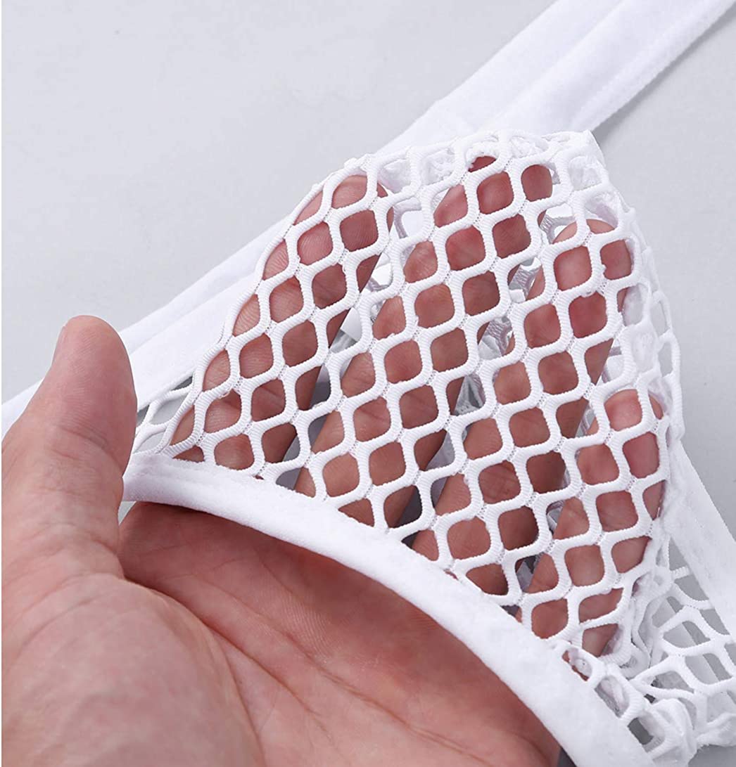 Zdhoor Men Mesh See Through Thong Underwear Fishnet Sexy Pouch G String