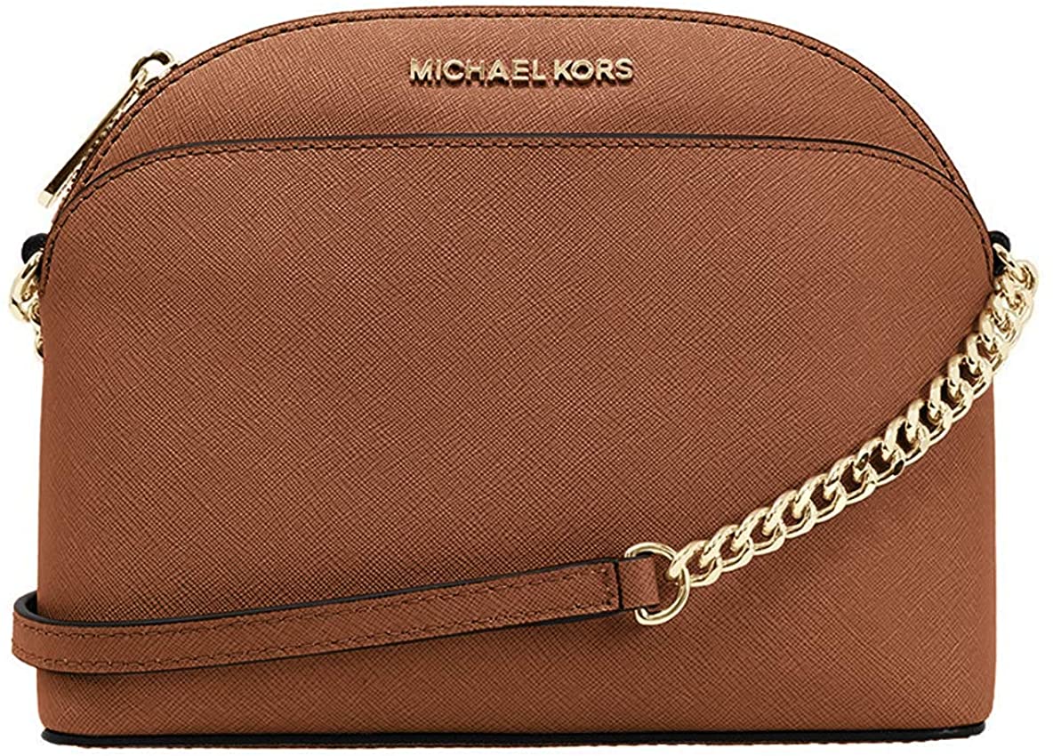 MICHAEL Michael Kors, Bags, Michael Michael Kors Emmy Medium Saffiano  Leather Crossbody Bag Black Gold