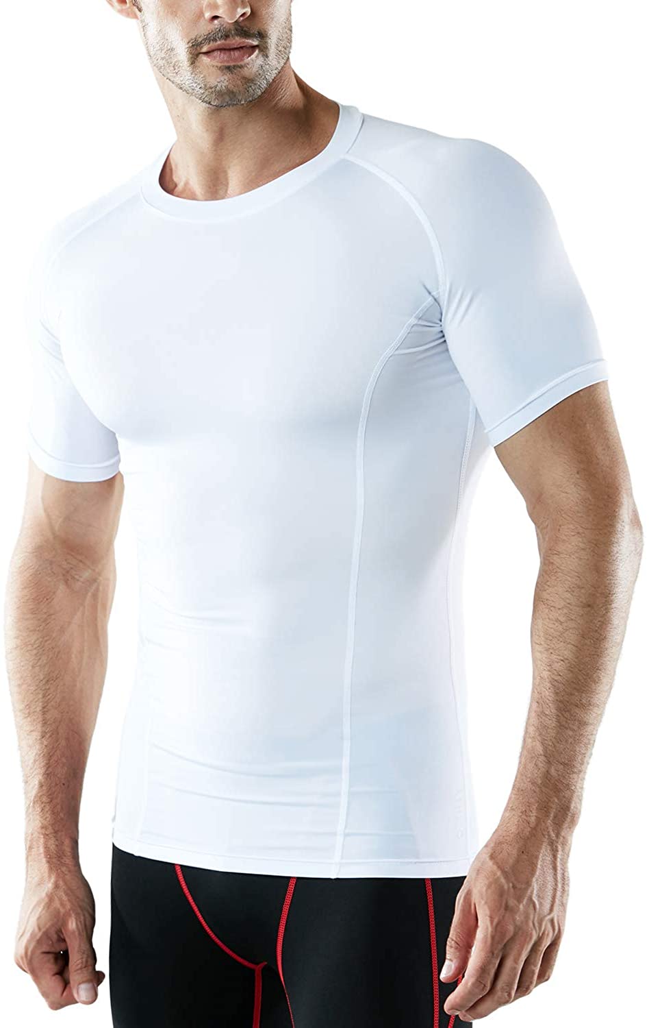 ATHLIO 1 or 3 Pack Men's Cool Dry Short Sleeve Compression Shirts ...
