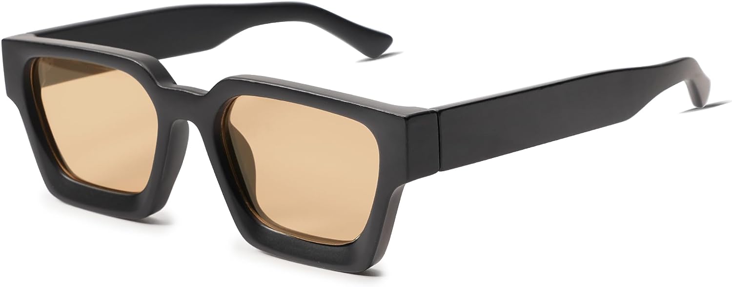  VANLINKER Thick Square Sunglasses for Men Women Retro