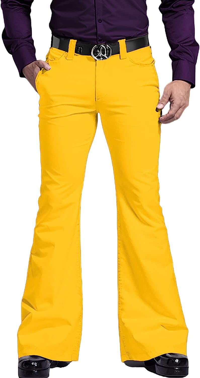 Men's Casual Retro Party 60s 70s Flares Stretch Fit Classic Trend