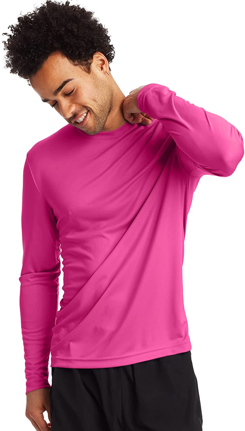 Hanes Men's Long Sleeve Cool Dri T-Shirt UPF 50+ (Pack of 2)