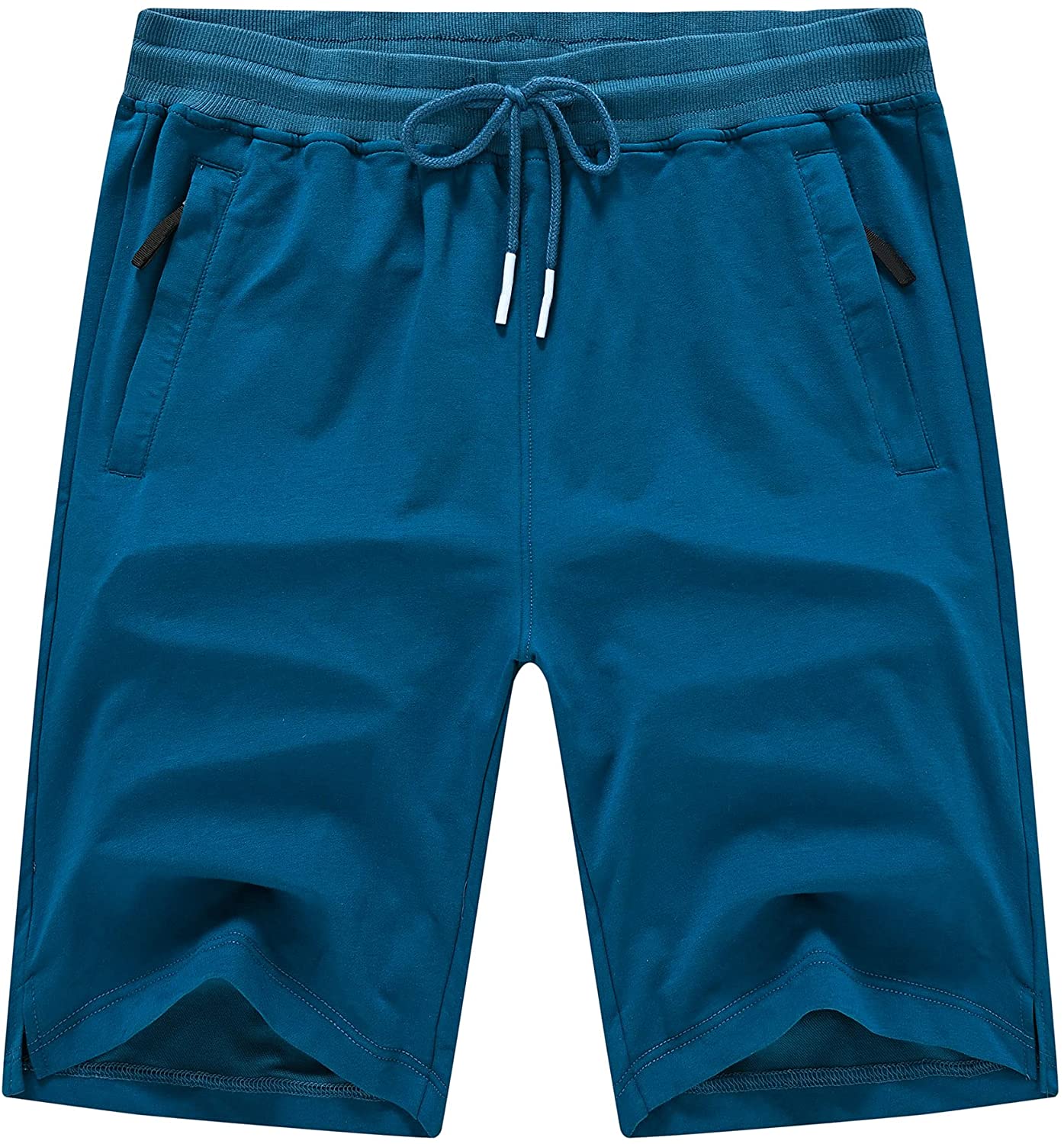 YuKaiChen Men's Shorts Casual Drawstring Classic Fit Gym Workout Shorts with Zipper Pockets 