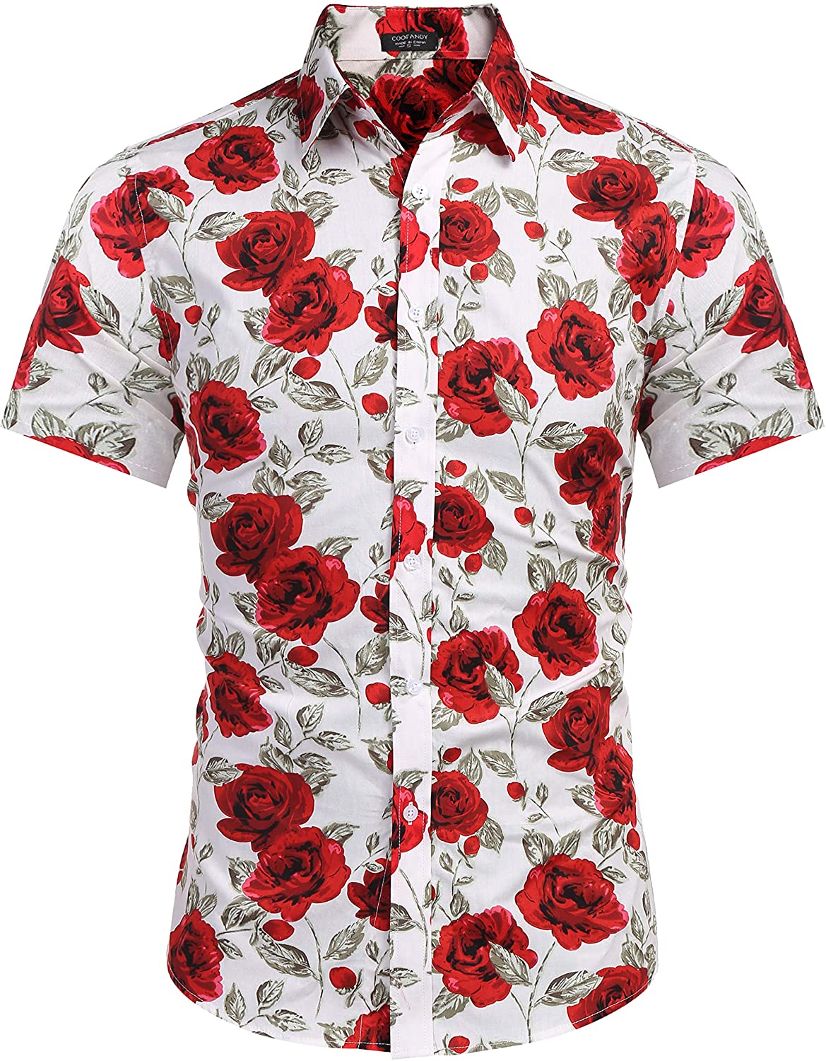 COOFANDY Men's Rose Paisley Floral Print Shirt Luxury Casual Button Down  Shirt