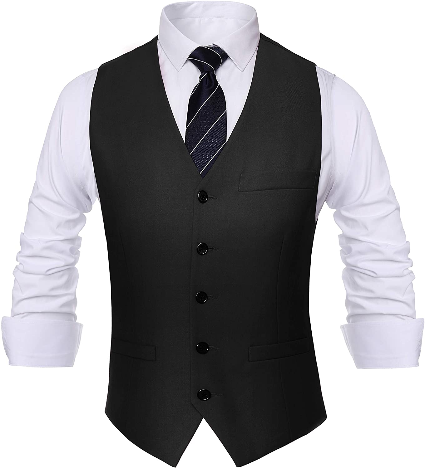 BABEYOND Mens Vintage Suit Vest Business Slim Fit Suit Vest Classic ...