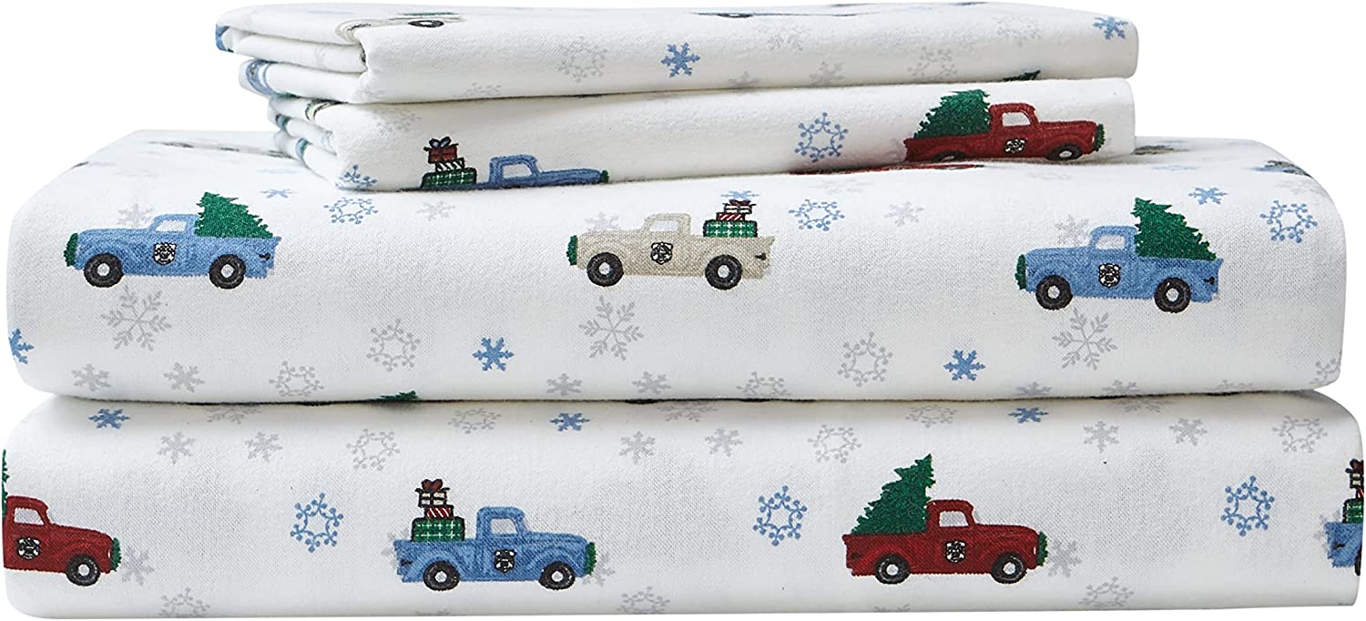 Color:Winter Outing:Eddie Bauer - Flannel Collection - Cotton Bedding Sheet Set, Pre-Shrunk & Brushe