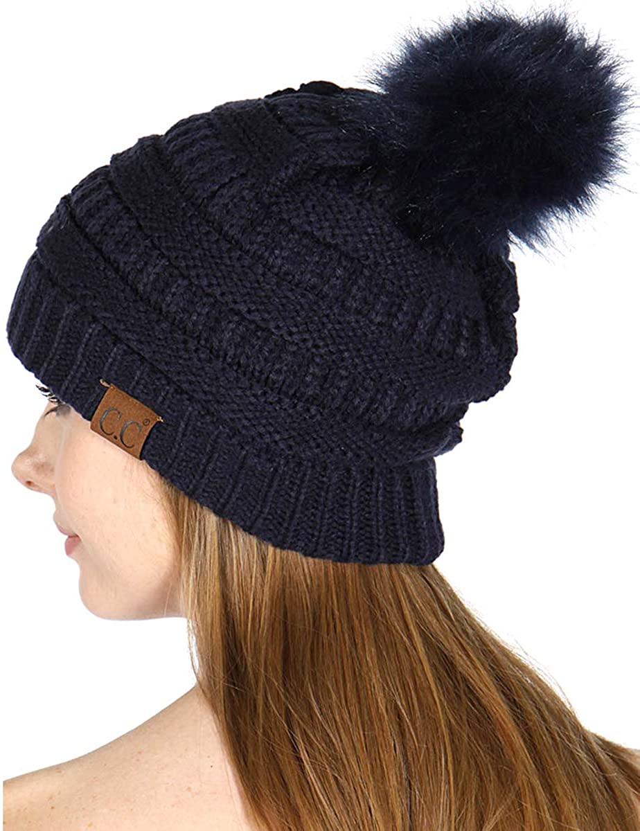 cc beanie hats with pom pom