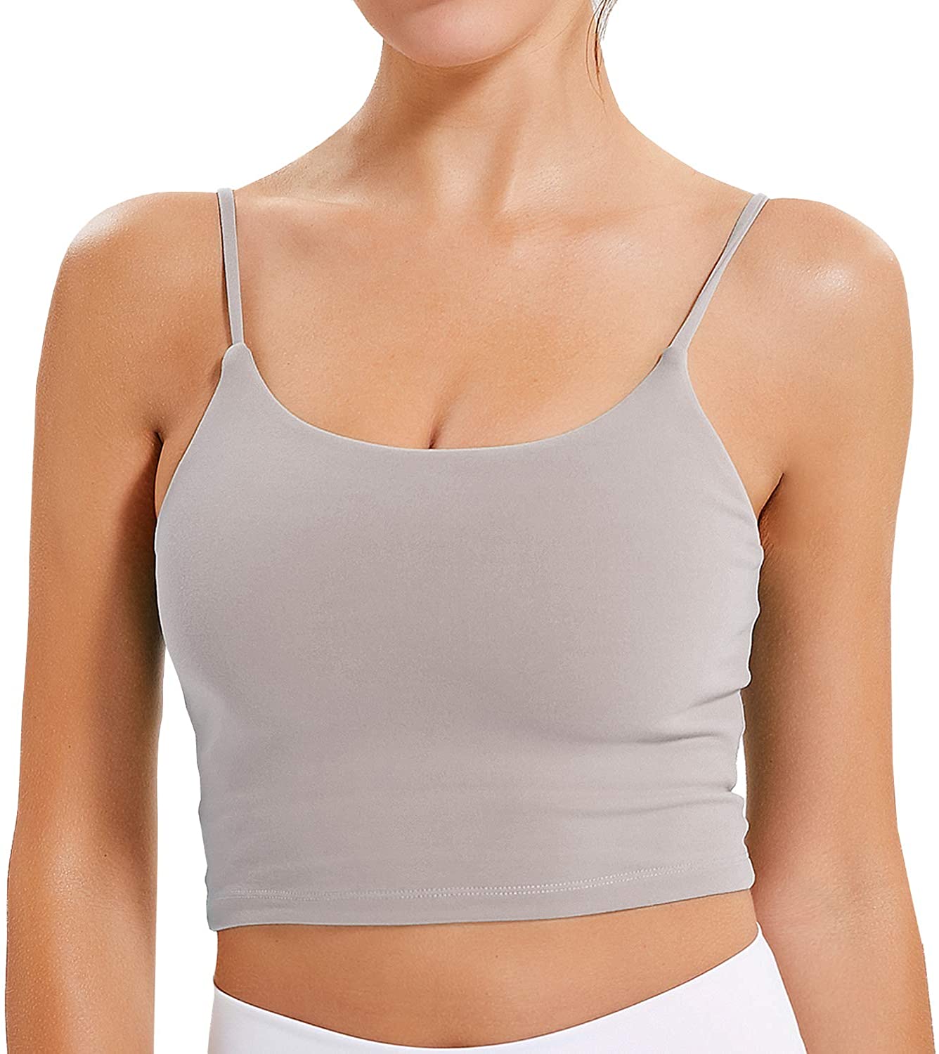 Lavento Women's Longline Sports Bra - Crop Tank Top with Built in Bra  Gray Size 8 - $17 (66% Off Retail) - From Megan