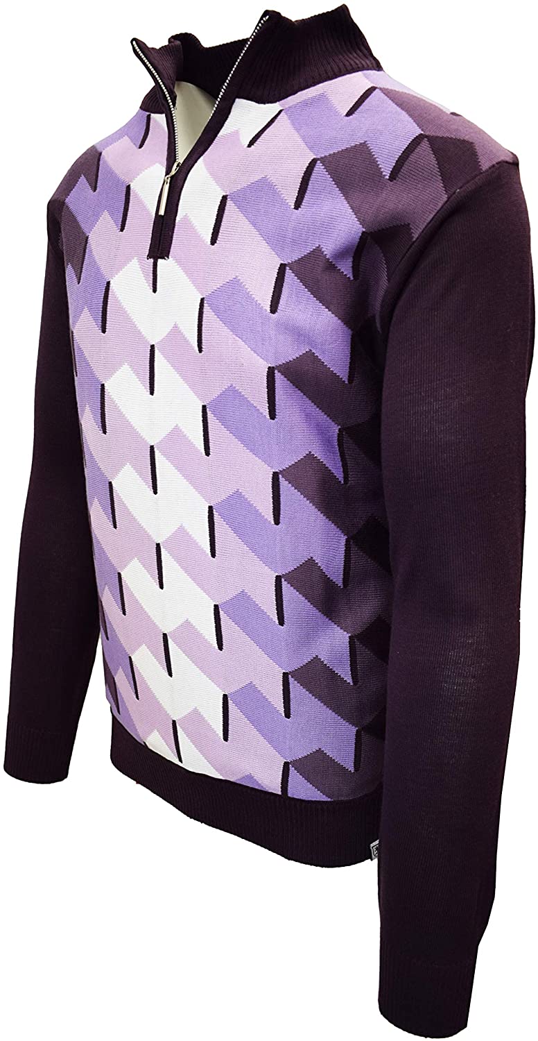 STACY ADAMS Men’s Sweater Ombre Geometric Front Design 