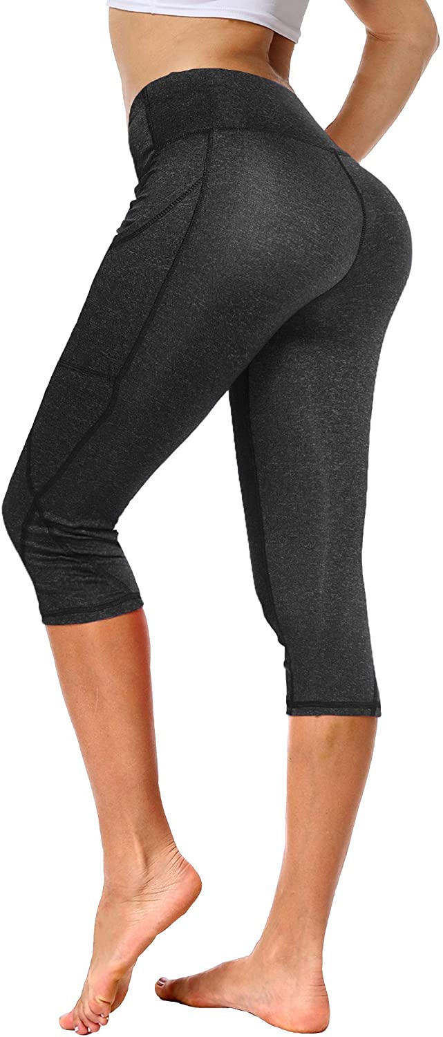 Buy mjhGcfj Capri Leggings for Women Workout Butt Lift Tummy Control 90  Degree by Reflex Black Scrunch Booty Trainer Yoga Pants at