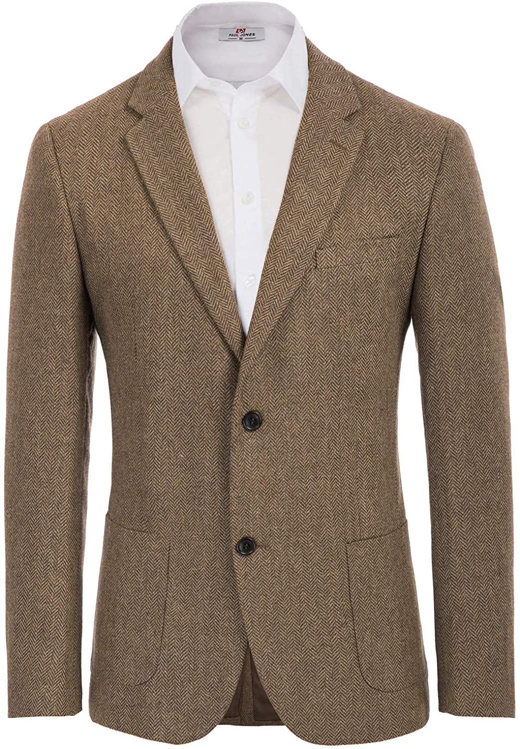 Mens Herringbone Tweed Blazer British Wool Blend Sport Coat Jacket 